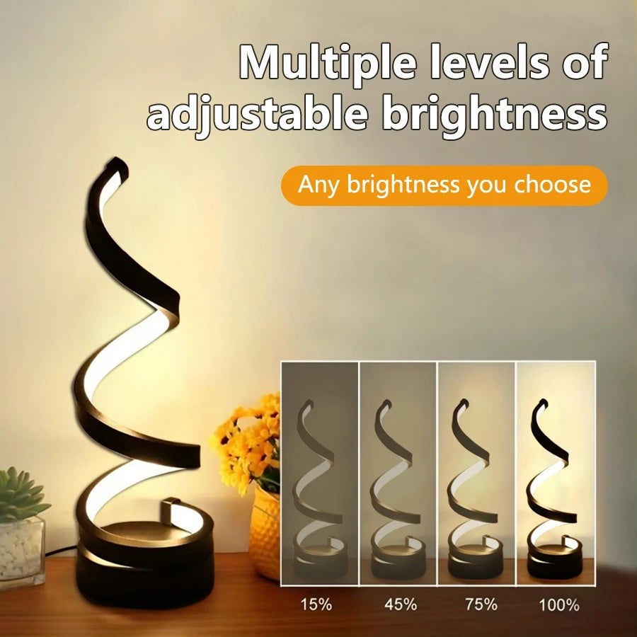 Spiral LED Night Light USB, Dimmable 3-Color