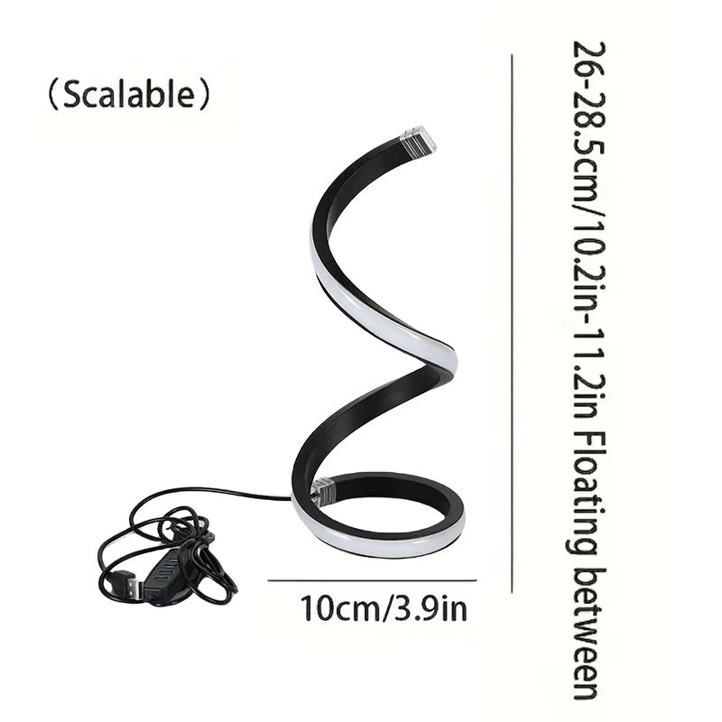 Spiral LED Night Light USB, Dimmable 3-Color