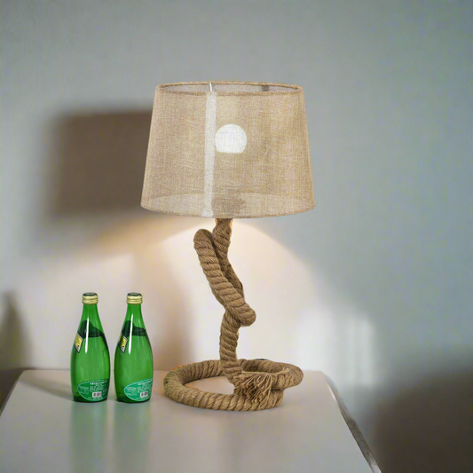 Nautical Style Rope-Base Table Lamp