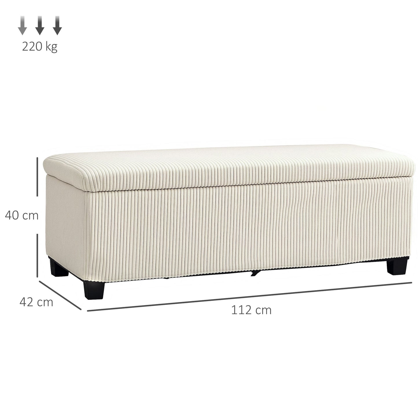 Storage Ottoman Bench, with Removable Lid