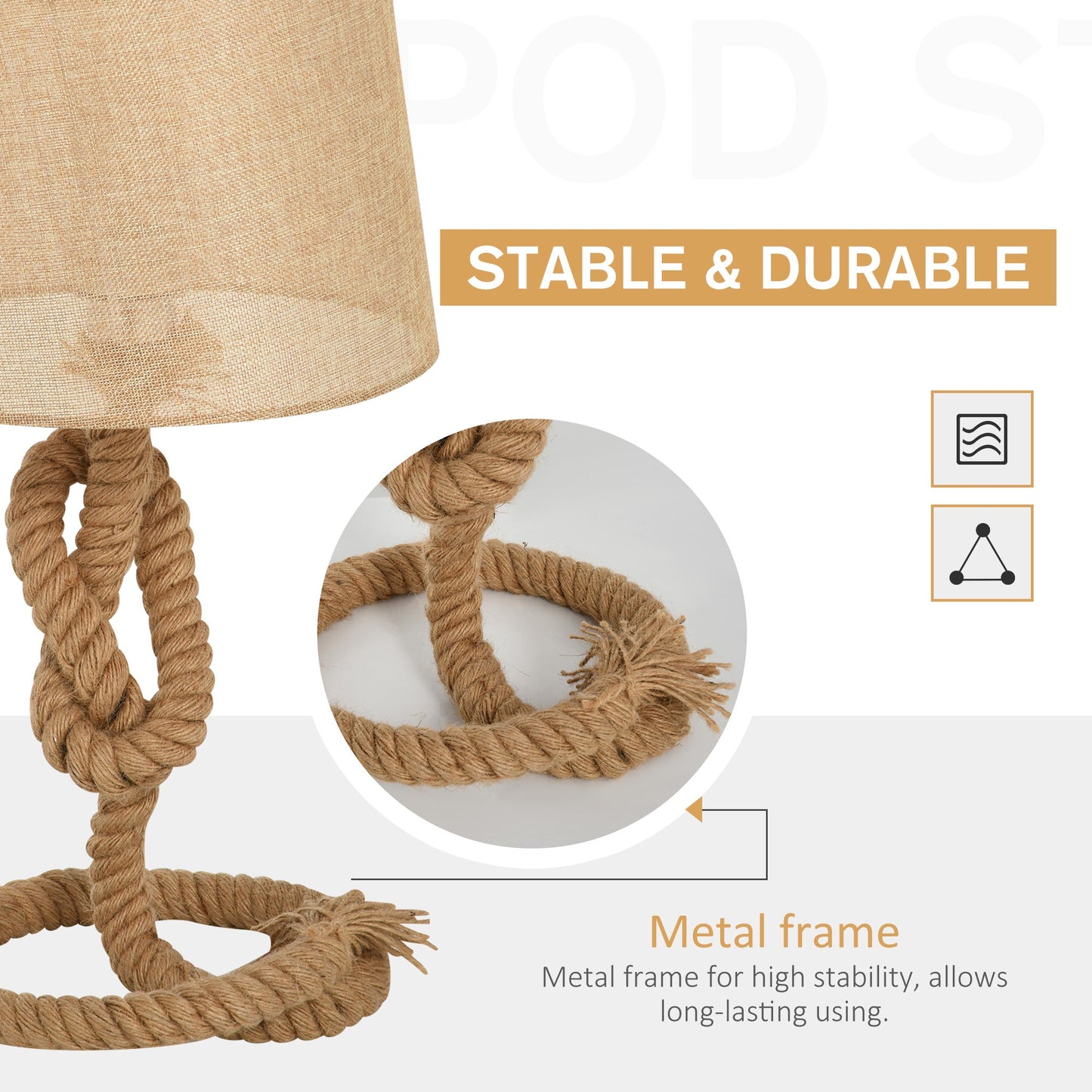 Nautical Style Rope-Base Table Lamp