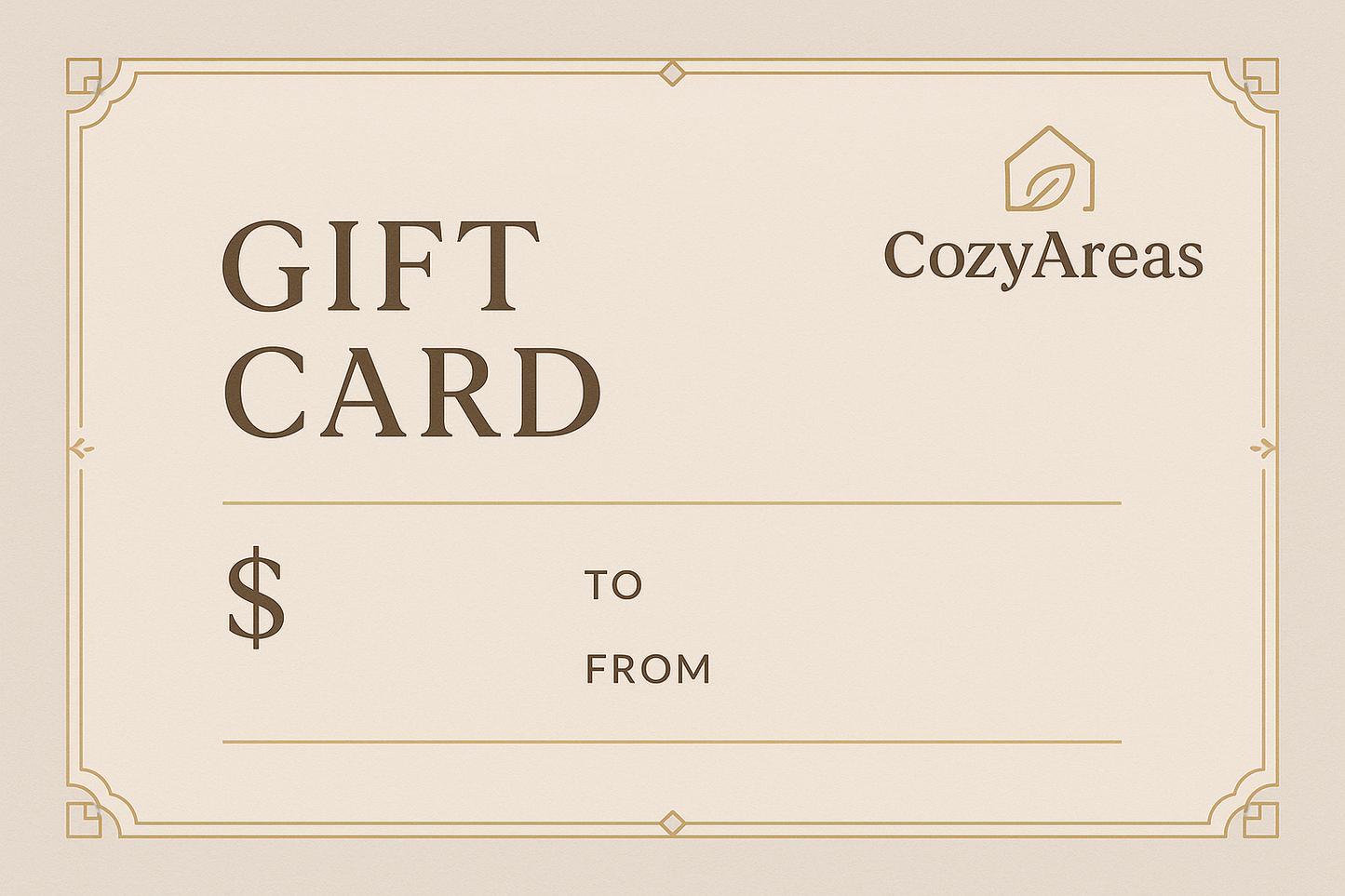 make me a gift card picture of my logo at the top left or right whatever is better