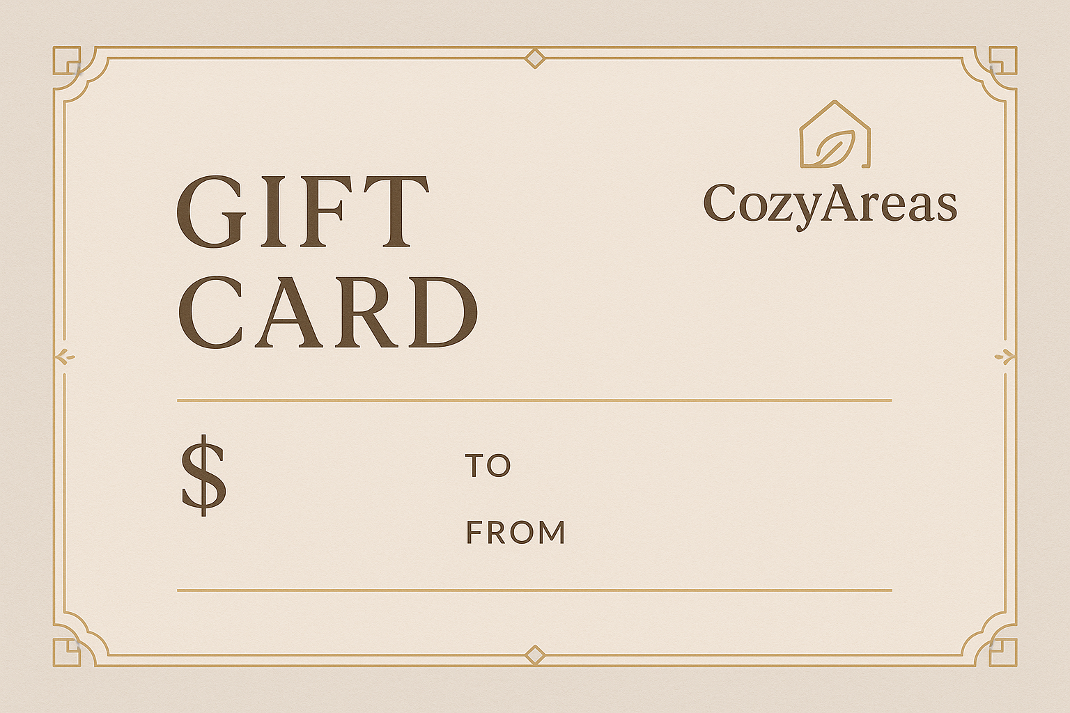 make me a gift card picture of my logo at the top left or right whatever is better