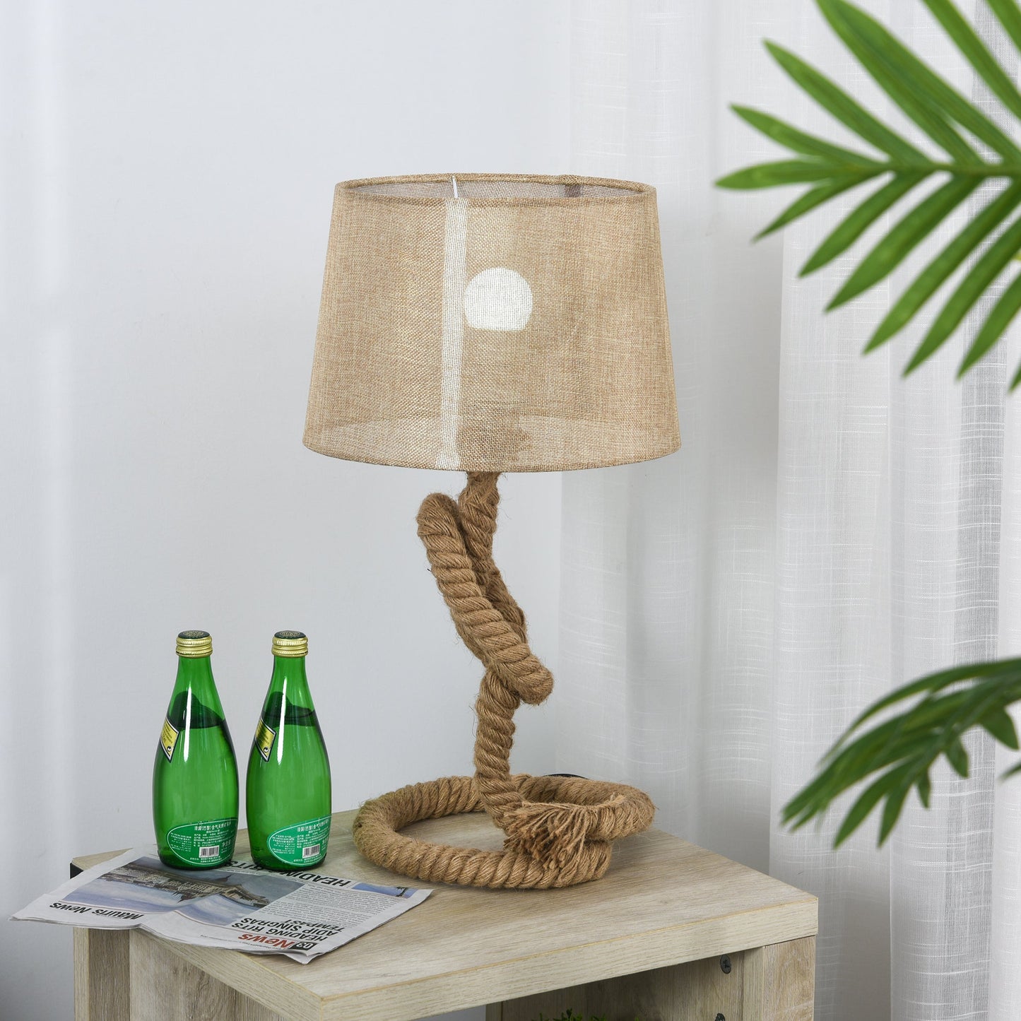 Nautical Style Rope-Base Table Lamp