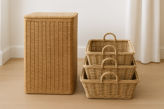 nooo the laundry basket is alone and make sure to make a bit tall and next to it is the set of 4