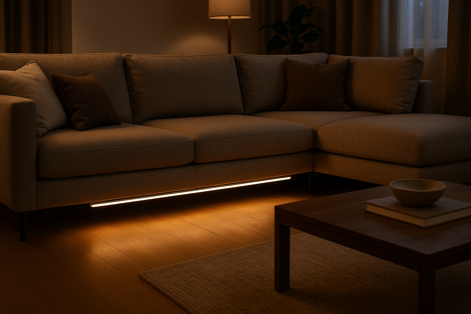 now give me one of it place under a sofa making the environment more cozy and comfy