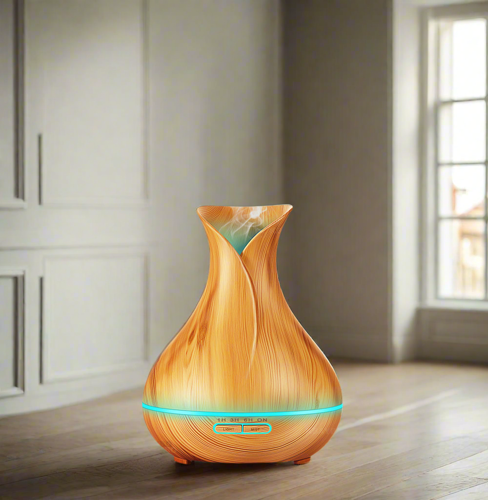 Humidifier with 7 LED presets for Home / Rooms - Black & Gold