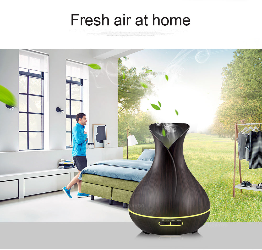 Humidifier with 7 LED presets for Home / Rooms - Black & Gold