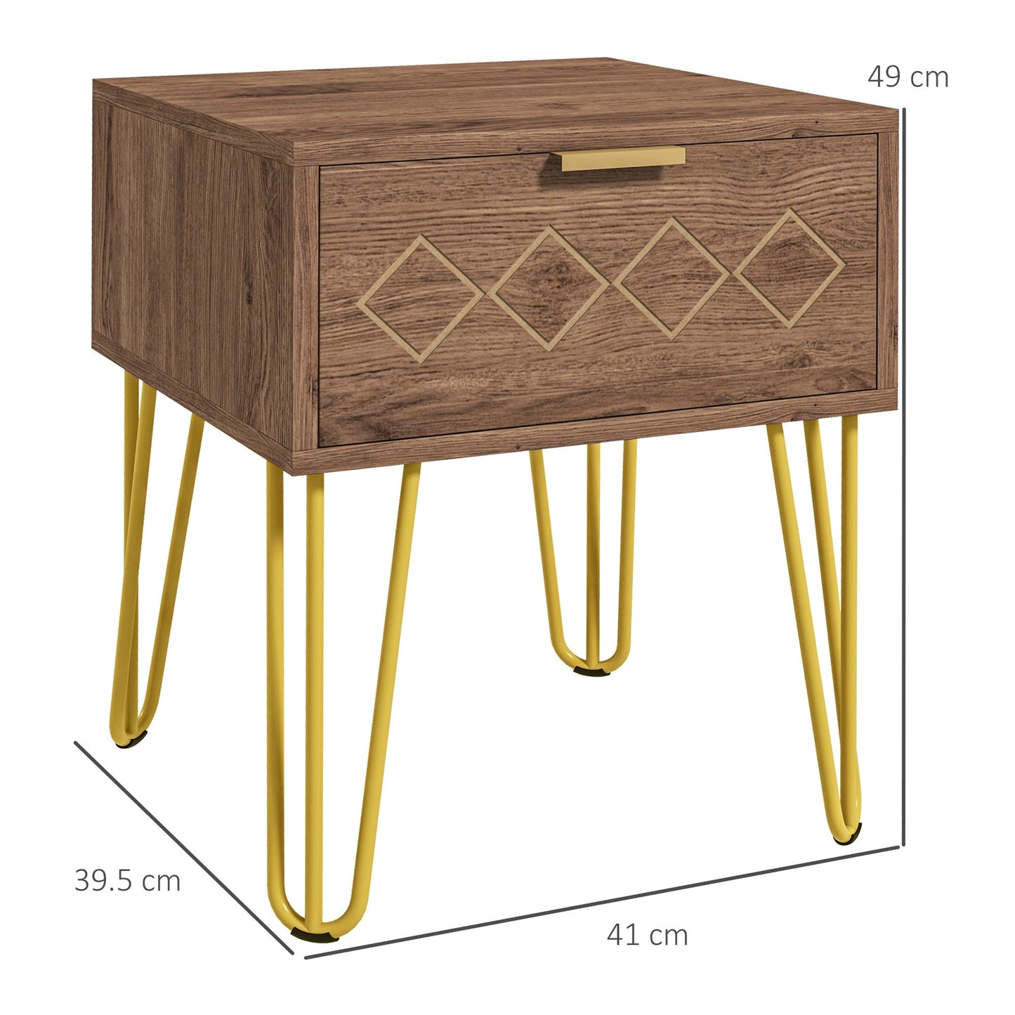 Wooden Bedside Table - Faded Wood Effect